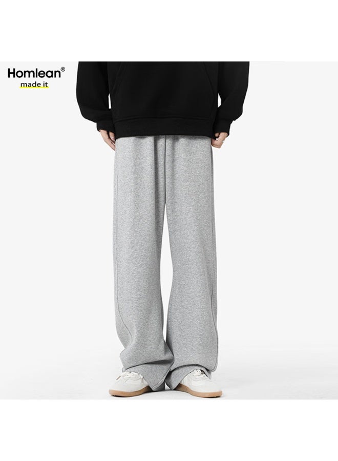 Homlean American Style Hanging Casual Pants Men's Spring And Summer Straight Wide Loose Curved Knife Guard Long Pants Jc01 Black 2XL - Image 4