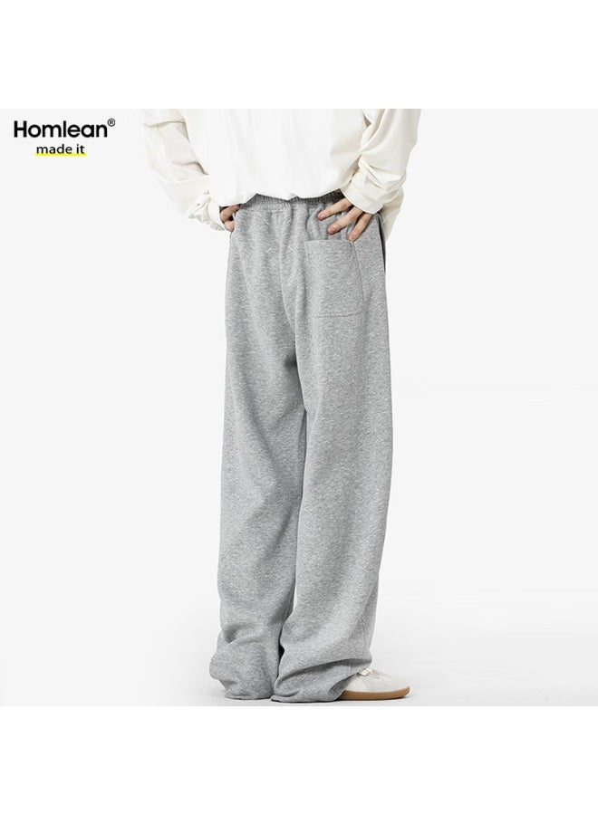 Homlean American Style Hanging Casual Pants Men's Spring And Summer Straight Wide Loose Curved Knife Guard Long Pants Jc01 Black 2XL - Image 3
