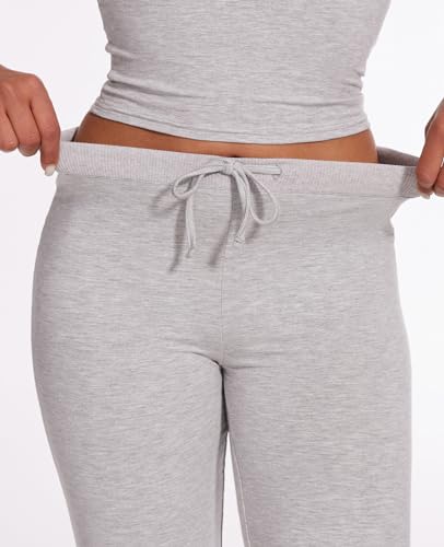 AnotherChill Women's 2 Piece Lounge Sets Straight Leg Pants Set Short Sleeve Crop T-shirt Casual Outfits Comfy Loungewear (Light-Gray, X-Small) - Image 5