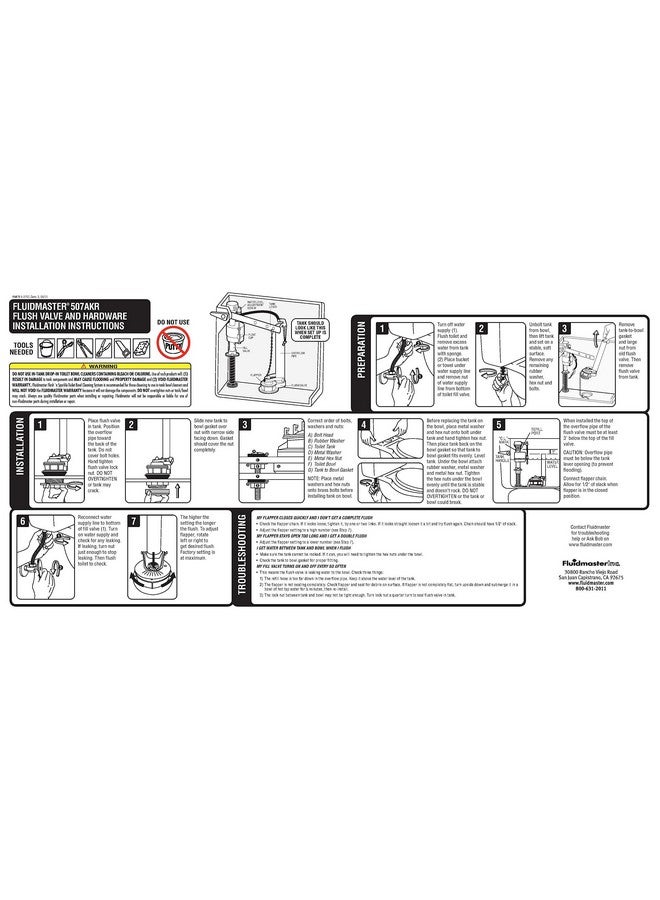Fluidmaster 507AKP7 PerforMAX Universal High Performance 2-Inch Toilet Flush Valve Repair Kit with Gasket and Bolts - Image 3
