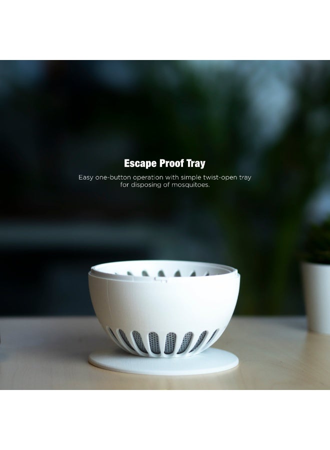 باورولوجي مصباح إلكتروني خفيف الوزن وقابل للحمل مضاد للبعوض، مروحة شفط قوية 2000 مللي أمبير في الساعة، مصيدة للبعوض / بدون ضوضاء / صينية مقاومة للهروب / ضوء LED بنفسجي - أبيض - Image 4