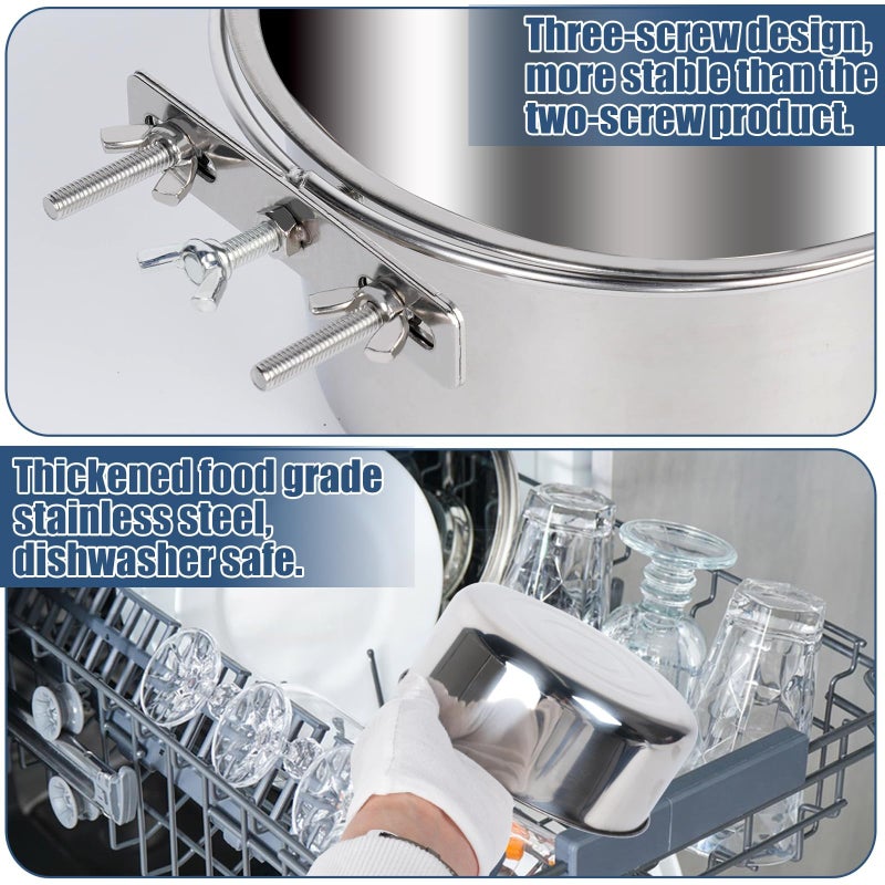 Wrifazaly Dog Crate Water Bowl No Spill, 2 Pack Stainless Steel Large Dog Bowls, Hanging Dogs Kennel Water and Food Bowls for Crate Cageï¼ŒMetal Feeder Dish Coop Cup for Medium Large Dogs Pets - Image 5
