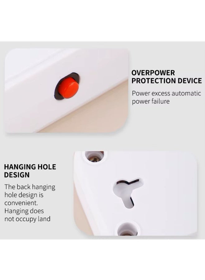 Trendify 7 in 1 Universal Extension Cord - 3 Power Sockets & 3 USB Ports, 1 USB Type-C PD Charging Slot, On/Off Button, Multi-functional 3-Way Extension Lead for Home & Office, Power Strip with Child Security Door and Kids Protection, Smart Chip Inside and Anti Flaming Functionality (Black)  - Image 2