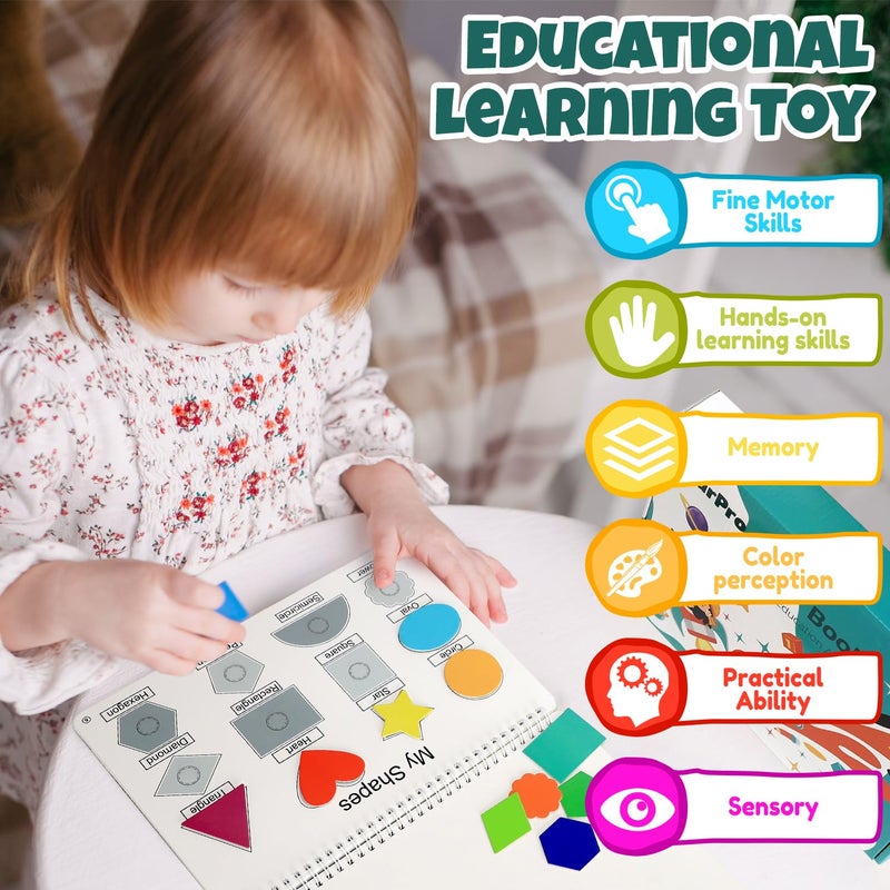 iHarPro Busy Book for Toddlers, Montessori Toys for 3 4 5 6 Years Old, Autism Sensory Educational Toys, Toddler Preschool Learning Activity Binder and Early Books - for Boys & Girls Develops Fine Motor Skills - Image 5
