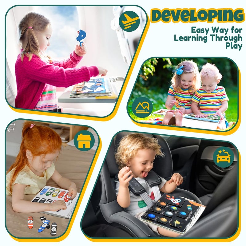 iHarPro Busy Book for Toddlers, Montessori Toys for 3 4 5 6 Years Old, Autism Sensory Educational Toys, Toddler Preschool Learning Activity Binder and Early Books - for Boys & Girls Develops Fine Motor Skills - Image 3