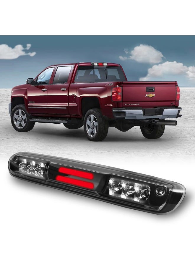 KOMAS High Mount Waterproof 3D Dual Row LED Bar Third Light Brake Light for 07-13 Chevy Silverado/GMC Sierra (Clear Lens) - Image 1