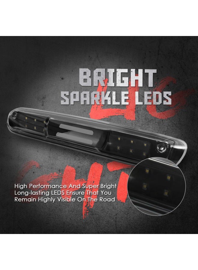 KOMAS High Mount Waterproof 3D Dual Row LED Bar Third Light Brake Light for 07-13 Chevy Silverado/GMC Sierra (Clear Lens) - Image 2