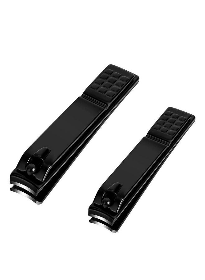 Aogeili - Nail Clippers Set Sharp Stainless Steel Fingernail Clipper & Toenail Clippers Black Nail Cutter Large And Small 2 Piece Set. - Image 1