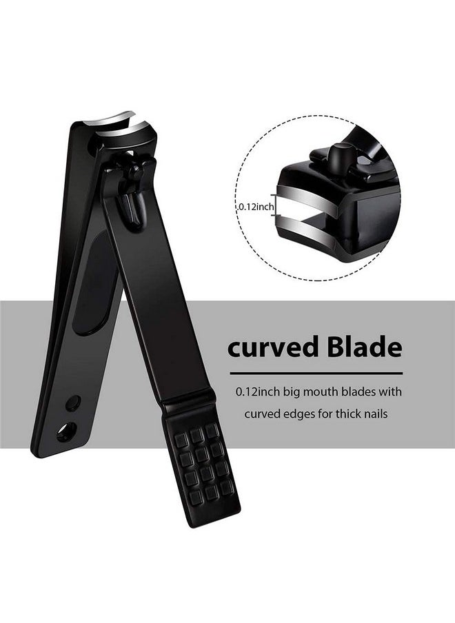 Aogeili - Nail Clippers Set Sharp Stainless Steel Fingernail Clipper & Toenail Clippers Black Nail Cutter Large And Small 2 Piece Set. - Image 1