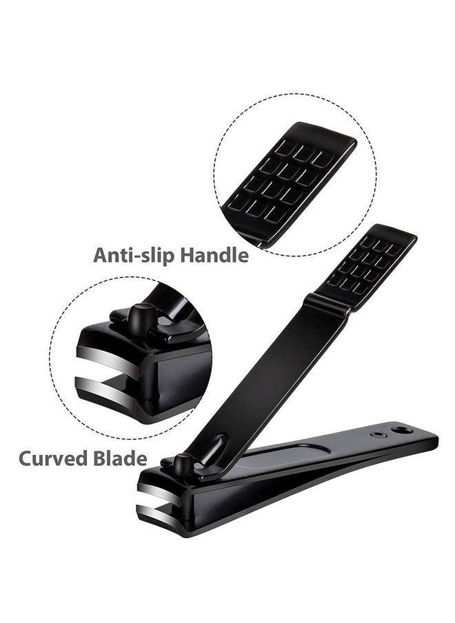 Aogeili - Nail Clippers Set Sharp Stainless Steel Fingernail Clipper & Toenail Clippers Black Nail Cutter Large And Small 2 Piece Set. - Image 1