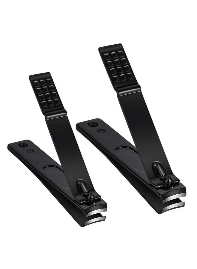 Aogeili - Nail Clippers Set Sharp Stainless Steel Fingernail Clipper & Toenail Clippers Black Nail Cutter Large And Small 2 Piece Set. - Image 1