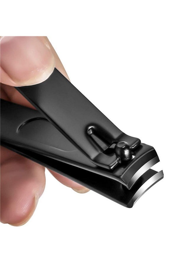 Aogeili - Nail Clippers Set Sharp Stainless Steel Fingernail Clipper & Toenail Clippers Black Nail Cutter Large And Small 2 Piece Set. - Image 1