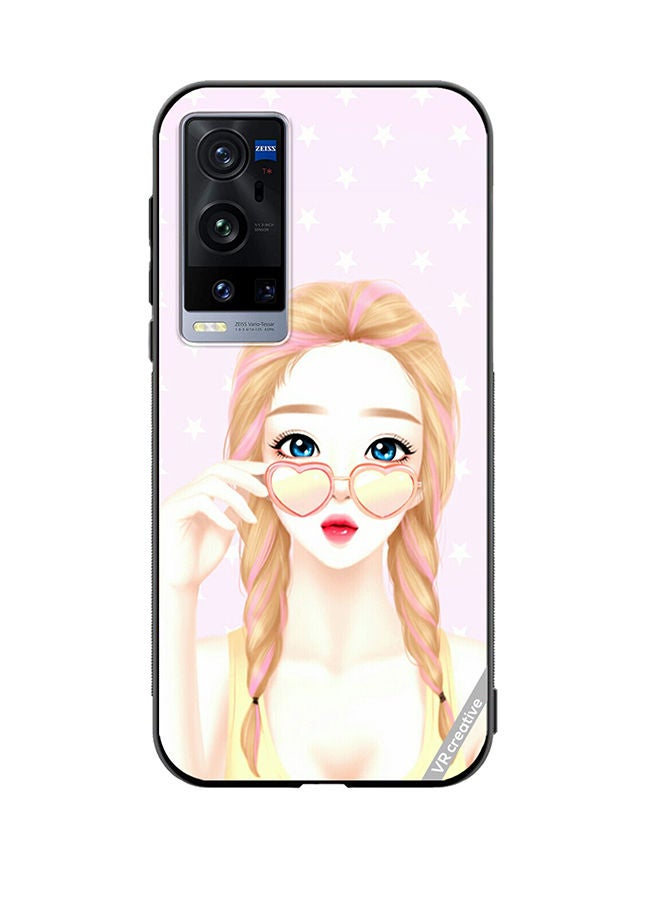 VR CREATIVE Protective Case Cover For Vivo X60 Pro Plus Heart Sunglass Girl Design Multicolour - Image 1