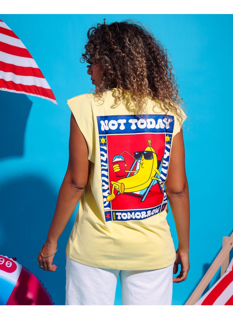 BURGUNDY NOT TODAY Sleeveless T-shirt  - Image 1
