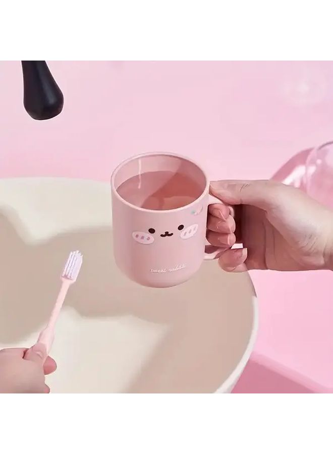 White Rabbit Design Portable Travel Toothbrush Case And Mouthwash Cup Set Odorless Plastic Toothpaste Cup Bathroom Hygiene Solution For Business Trips Vacations And Four Seasons - Image 2