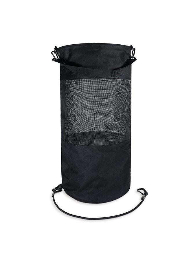 كيس قمامة للقوارب - كيس قمامة شبكي محمول للاستخدام الخارجي للقارب أو الكاياك أو العربة المتنقلة، لون أسود - Image 1