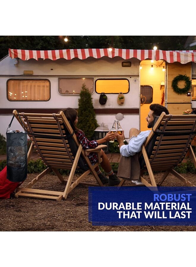 كيس قمامة للقوارب - كيس قمامة شبكي محمول للاستخدام الخارجي للقارب أو الكاياك أو العربة المتنقلة، لون أسود - Image 5