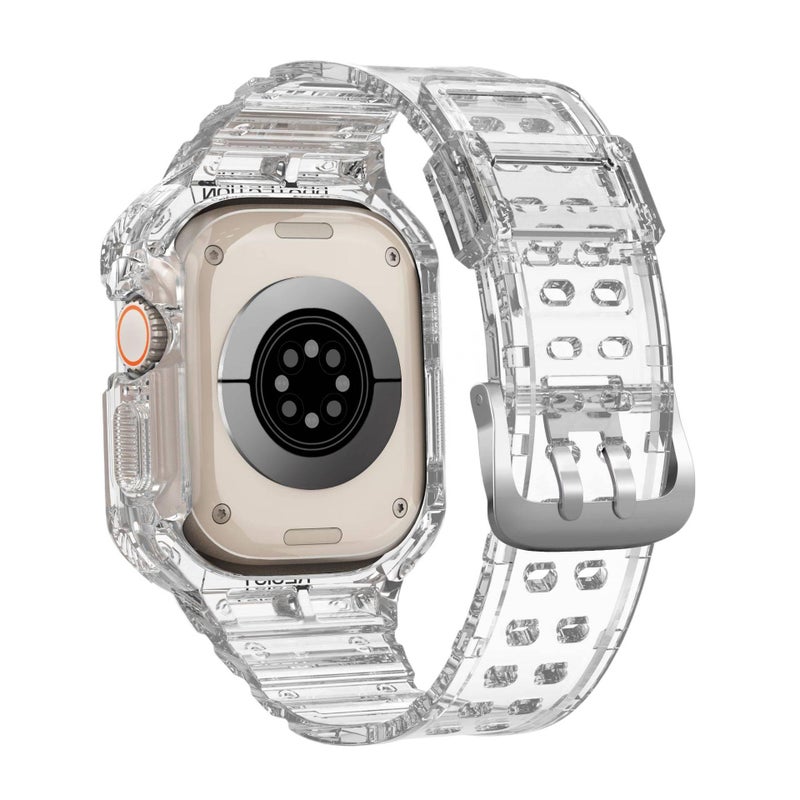 AD Clear Smartwatch Band Compatible with Apple Watch 42/44/45/49mm with Adjustable Fit Replacement Strap for Daily Wear - Image 5