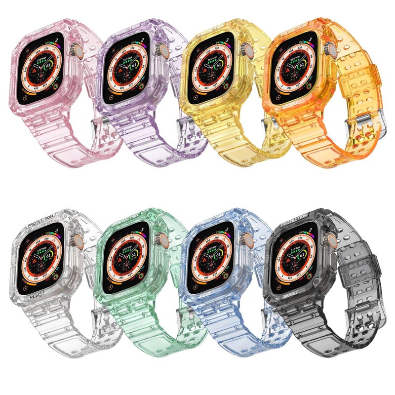 AD Clear Smartwatch Band Compatible with Apple Watch 42/44/45/49mm with Adjustable Fit Replacement Strap for Daily Wear - Image 2