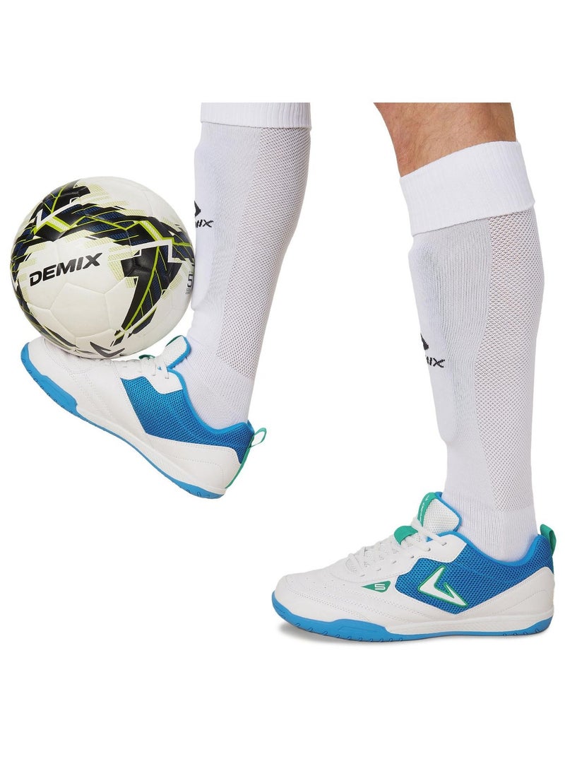 Demix Men’s Indoor Football Shoes White – Non-Slip Rubber Sole, Shock-Absorbing Midsole for Indoor Play - Image 2