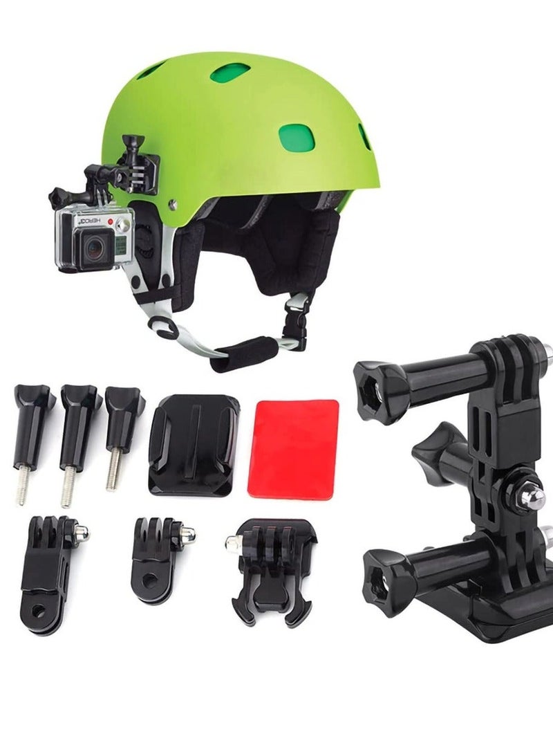 Motorcycle Helmet Side Mount Kit for Gopro Hero 10/9/8/7/6/5/4 Black Series and Other Action Cameras with Mounting Base, Adhesive Pads, 3-Way Swivel and Thumbscrews - Image 2