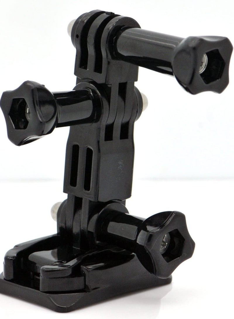 Motorcycle Helmet Side Mount Kit for Gopro Hero 10/9/8/7/6/5/4 Black Series and Other Action Cameras with Mounting Base, Adhesive Pads, 3-Way Swivel and Thumbscrews - Image 3