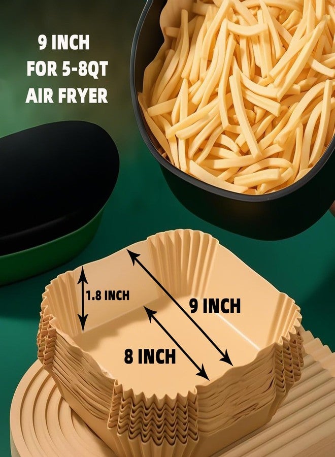 LYHOLKEER Air Fryer Liners Disposable,300Pcs LYHOLKEER 9inch Airfryer Liners for 5-8QT Air Fryer,Square Air Fryer Parchment Paper Liners for Ninja AF141,AF142,AF181,AF182,COSORI,Chefman,Instant Pot,Cuisinart - Image 3