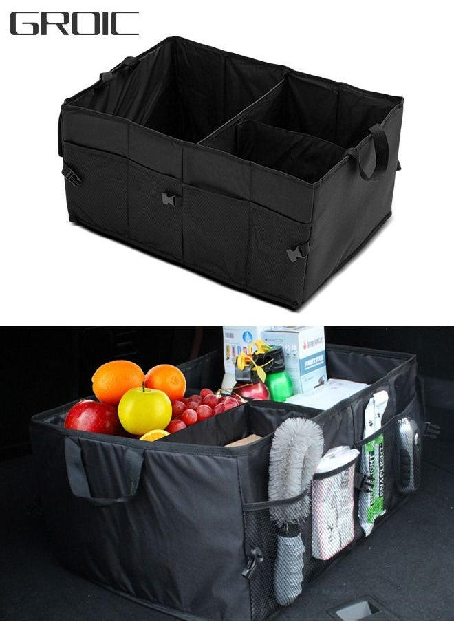 GROIC Trunk Organizer for Car, Collapsible Car Organizer Multi-Compartment Car Storage for SUV and Sedan Truck Car Travel Storage Foldable, Car Trunk Organizer  - Image 1