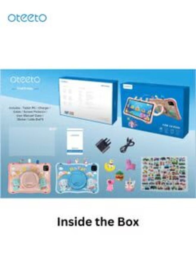 Oteeto - Oteeto TAB 10 Kids Tablet/10.1 Inch IPS/Octa Core 1.8 GHz Processor/6GB RAM + 128GB ROM/5MP Front + 8 MP Rear Camera/Single SIM 4G Network/8000 mAh/Android 13/Includes Sticker, Little Doll 5 pcs (Red) - Image 1