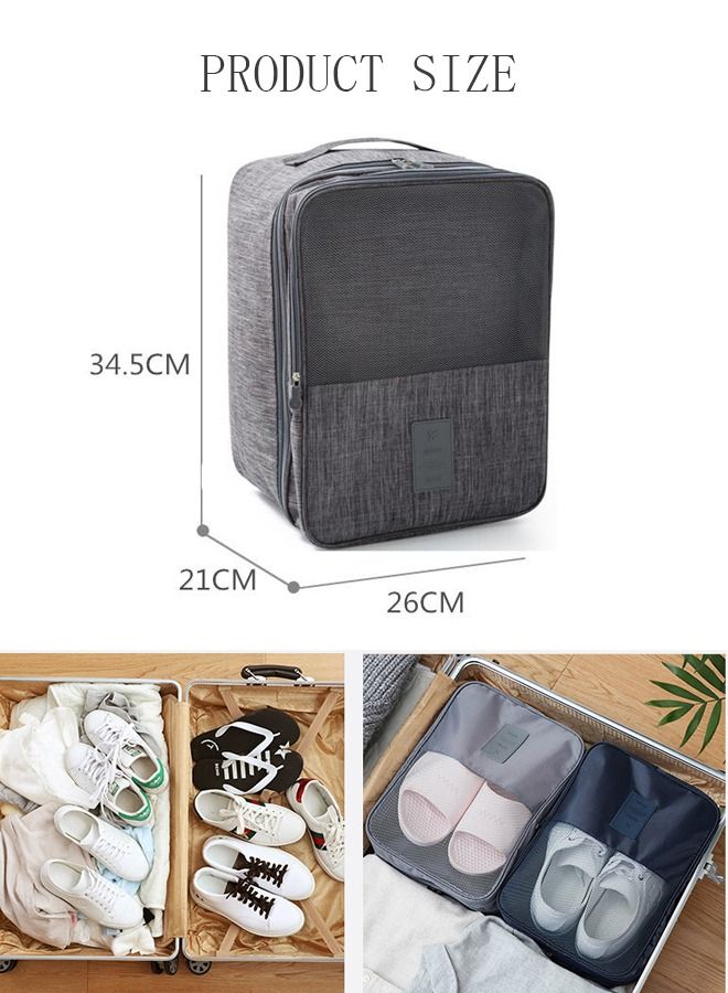DUNISO Shoe Bags for Travel Holds 3 Pair of Shoes Storage Organizer Travel Bag for Packing Travel Essentials for Flying Carry on Luggage Travel Accessories Grey - Image 4