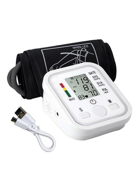 Electronic Blood Pressure Monitor – Digital BP Machine with Large LCD Display, Accurate Readings, One-Touch Operation, Memory Function, Comfortable Cuff, Portable for Home Use, Ideal for Monitoring Hypertension, Pulse, and Heart Health