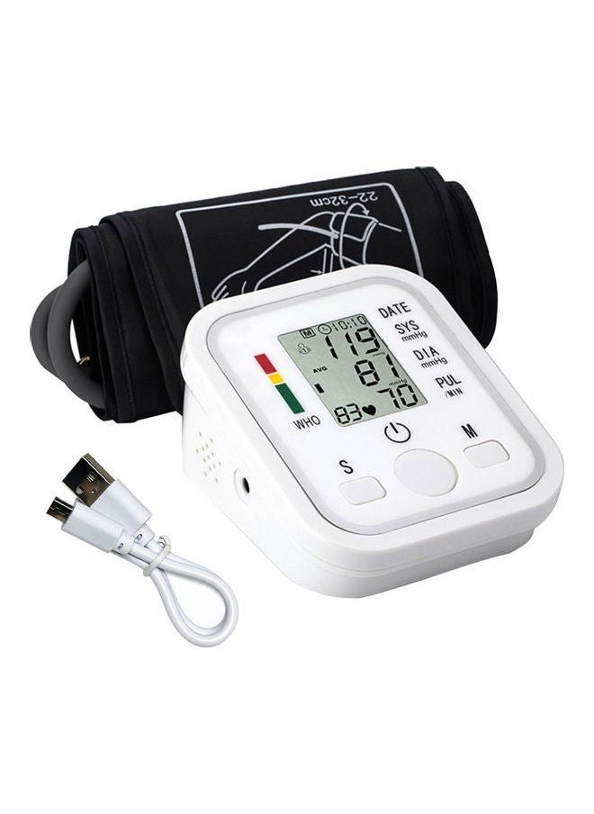 Electronic Blood Pressure Monitor – Digital BP Machine with Large LCD Display, Accurate Readings, One-Touch Operation, Memory Function, Comfortable Cuff, Portable for Home Use, Ideal for Monitoring Hypertension, Pulse, and Heart Health