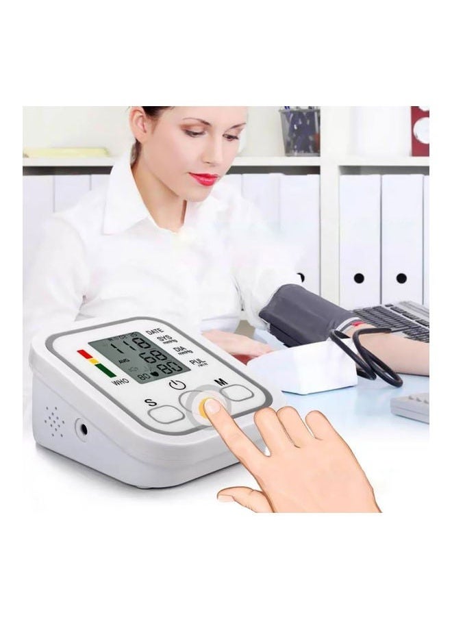 Electronic Blood Pressure Monitor – Digital BP Machine with Large LCD Display, Accurate Readings, One-Touch Operation, Memory Function, Comfortable Cuff, Portable for Home Use, Ideal for Monitoring Hypertension, Pulse, and Heart Health