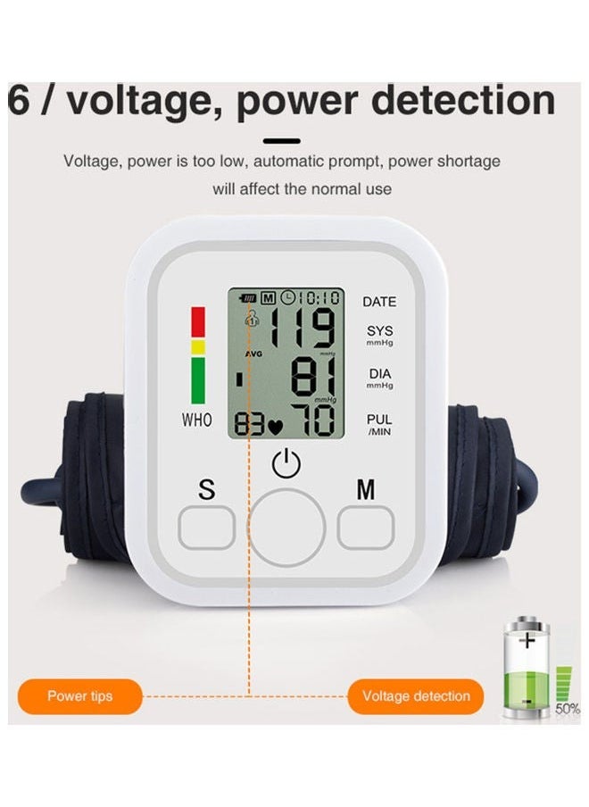 Electronic Blood Pressure Monitor – Digital BP Machine with Large LCD Display, Accurate Readings, One-Touch Operation, Memory Function, Comfortable Cuff, Portable for Home Use, Ideal for Monitoring Hypertension, Pulse, and Heart Health