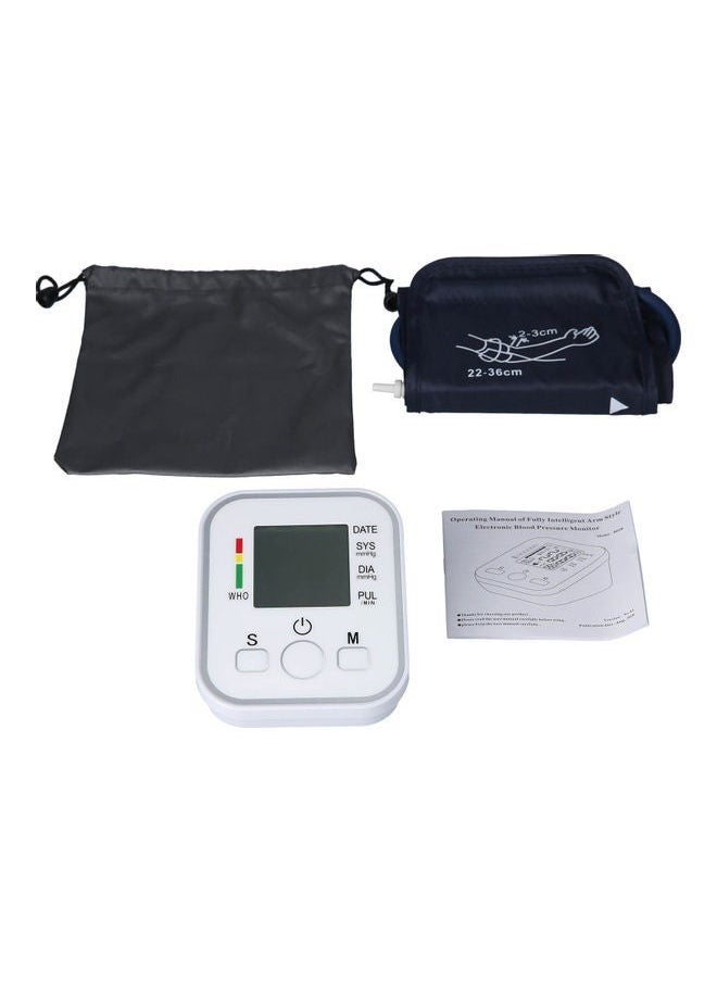 Electronic Blood Pressure Monitor – Digital BP Machine with Large LCD Display, Accurate Readings, One-Touch Operation, Memory Function, Comfortable Cuff, Portable for Home Use, Ideal for Monitoring Hypertension, Pulse, and Heart Health