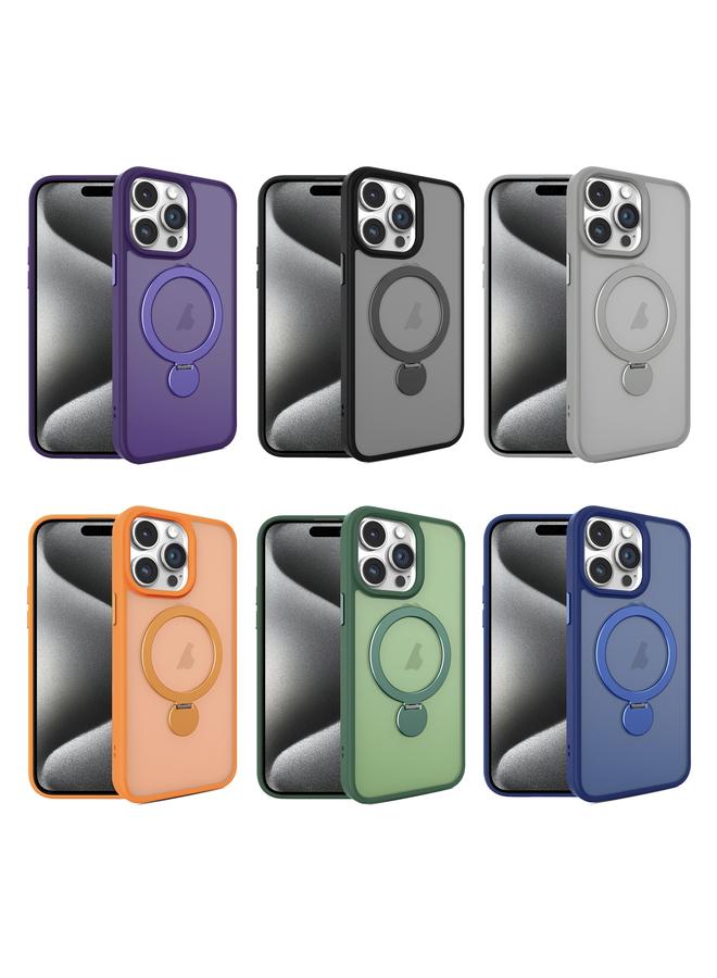 زبون جراب لهاتف iPhone 13 Pro، جراب هاتف مغناطيسي قابل للدوران 360 درجة مع حامل MagSafe غير لامع - Image 2