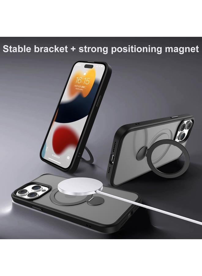 زبون جراب لهاتف iPhone 13 Pro، جراب هاتف مغناطيسي قابل للدوران 360 درجة مع حامل MagSafe غير لامع - Image 3