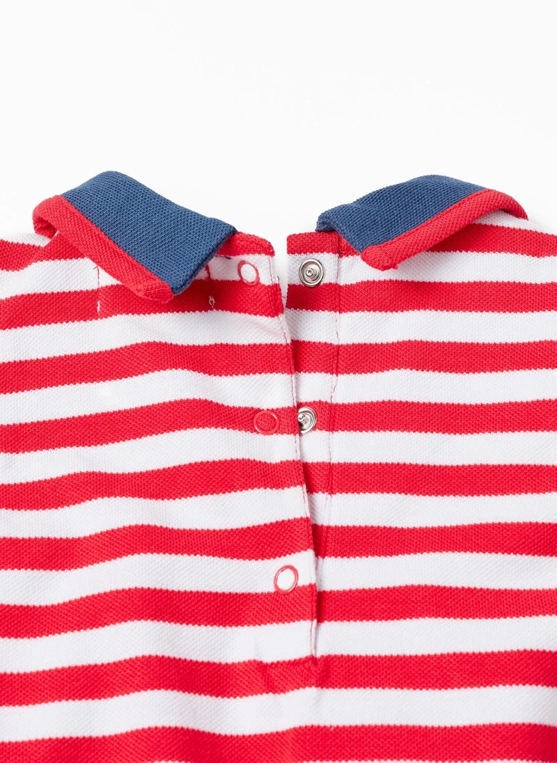 Zippy Zippy Striped Cotton Piquet Jumpsuit For Baby Girls