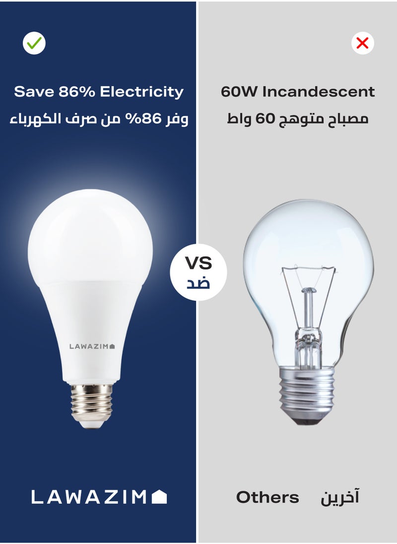 LAWAZIM 12W LED Bulb A65 E27 - 2 Piece 6500K Daylight - Energy Saving 70W Equivalent Non-Dimmable Lightbulbs with 960 Lumens and Long-Lasting 15,000H Design - for Home, Kitchen, and Bedroom Lighting  - Image 5