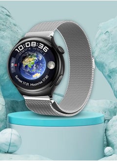 CATANES 22mm Metal Milanese Watchband Compatible With Huawei 4,4 Pro Silver  - Image 3