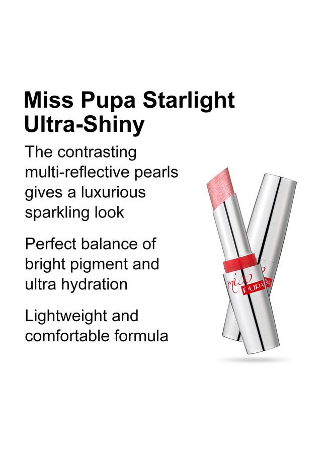Pupa Milano Miss Pupa Milano Starlight Ultrashiny Lipsticksemitransparent Color And Micro Pearlsbalmy Texture Radianceblends Gently On Lips700 Charming Charlotte0.88 Oz - Image 2