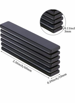 Y&D 6 Pack Waterproof Powerful Neodymium Bar Magnets Strong Rare Earth with Epoxy Coating and Double Sided Adhesive for Fridge Scientific Shower Door Office etc 60x10x3mm  - Image 2