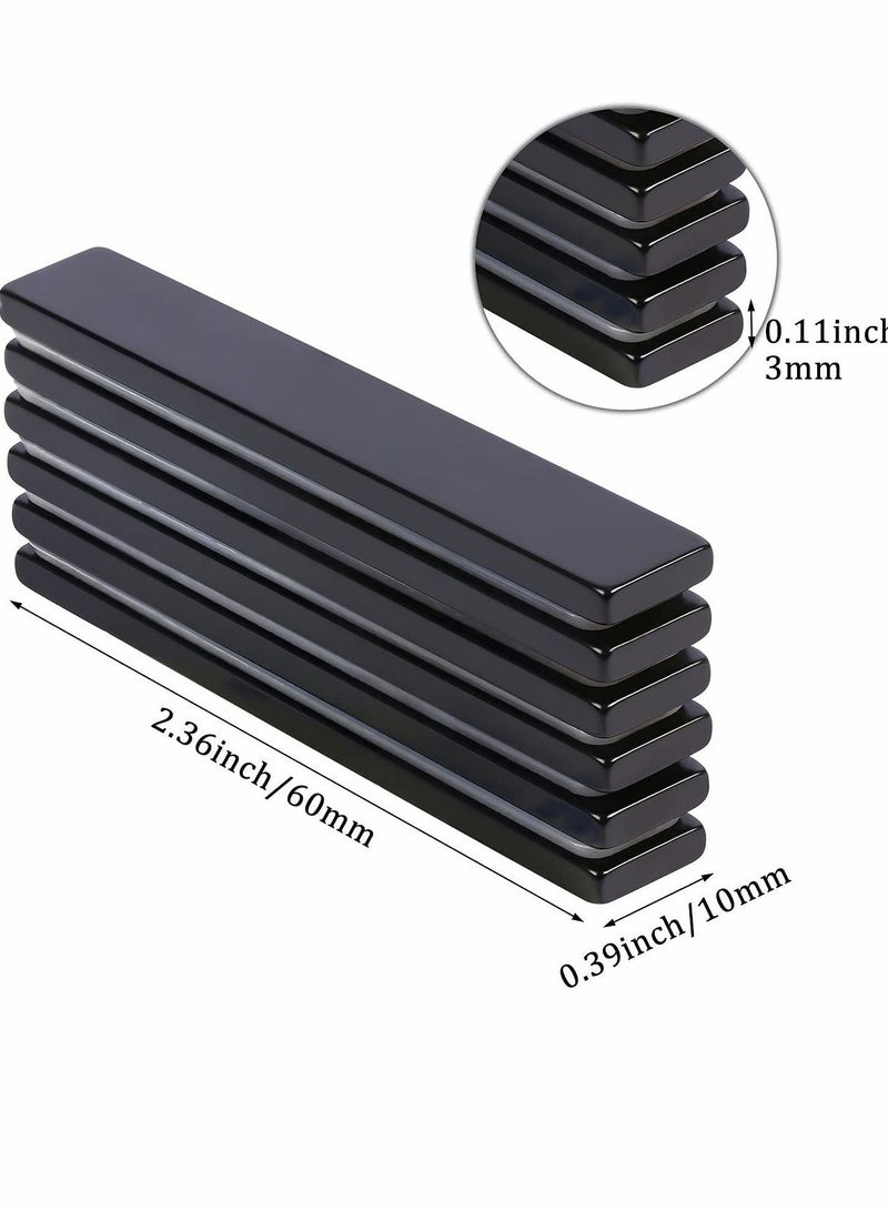 واي آند دي 6 Pack Waterproof Powerful Neodymium Bar Magnets Strong Rare Earth with Epoxy Coating and Double Sided Adhesive for Fridge Scientific Shower Door Office etc 60x10x3mm  - Image 2