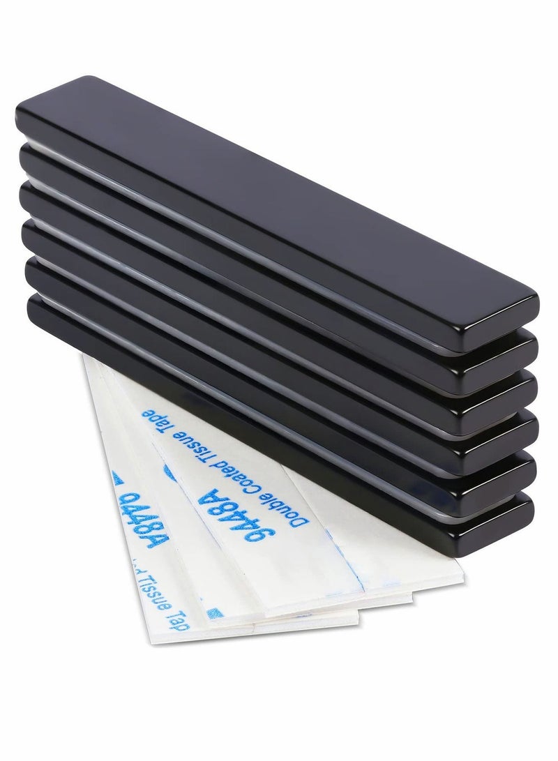 واي آند دي 6 Pack Waterproof Powerful Neodymium Bar Magnets Strong Rare Earth with Epoxy Coating and Double Sided Adhesive for Fridge Scientific Shower Door Office etc 60x10x3mm  - Image 1