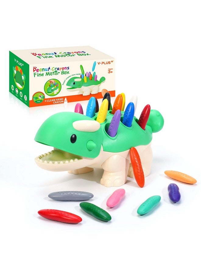 YPLUS Dinosaur Toys with Peanut Crayons, Montessori Sensory Fine Motor Learning Toys 24 Colors Toddler Crayons Box Toys Activity Set for Kids - Image 1