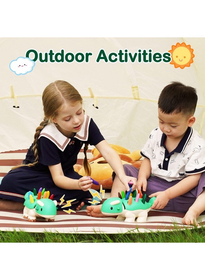 YPLUS Dinosaur Toys with Peanut Crayons, Montessori Sensory Fine Motor Learning Toys 24 Colors Toddler Crayons Box Toys Activity Set for Kids - Image 5