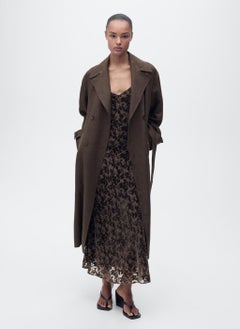 MANGO Double Breasted Linen Trench  - Image 5