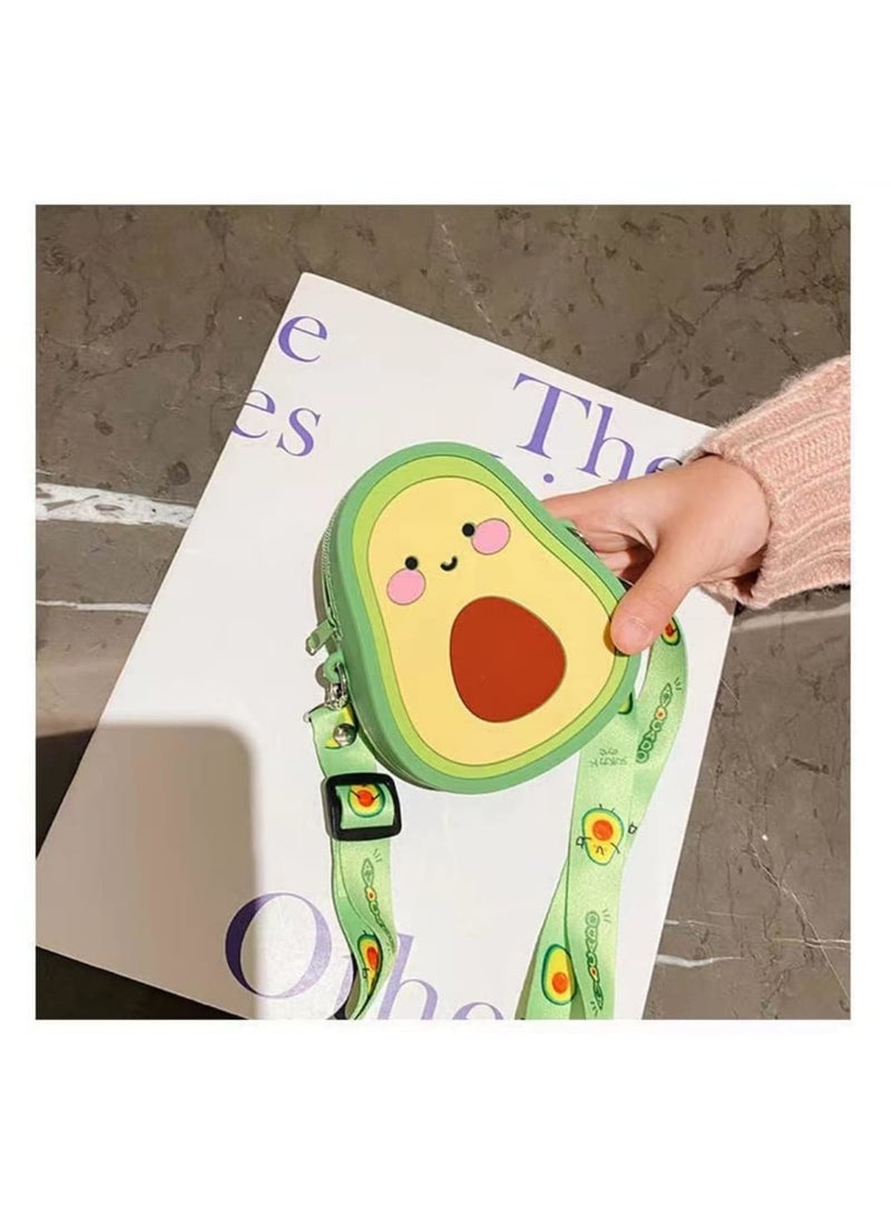 Barakah Coin Purse, Silicone Avocado Crossbody Bag for Kids with Adjustable Strap, Cute 3D Cartoon Mini Bag for Snacks, Keys, Candy, Makeup, Ideal for Girls’ Daily Use, Travel or Birthday Gift - Image 4