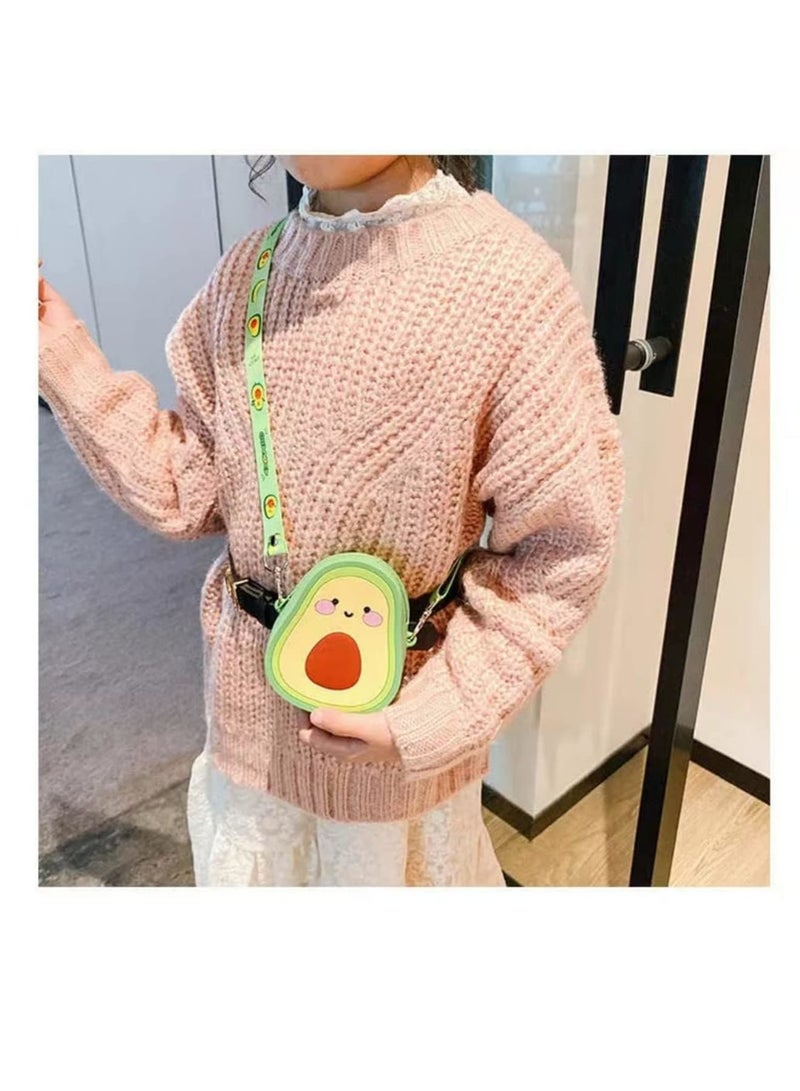 Barakah Coin Purse, Silicone Avocado Crossbody Bag for Kids with Adjustable Strap, Cute 3D Cartoon Mini Bag for Snacks, Keys, Candy, Makeup, Ideal for Girls’ Daily Use, Travel or Birthday Gift - Image 5