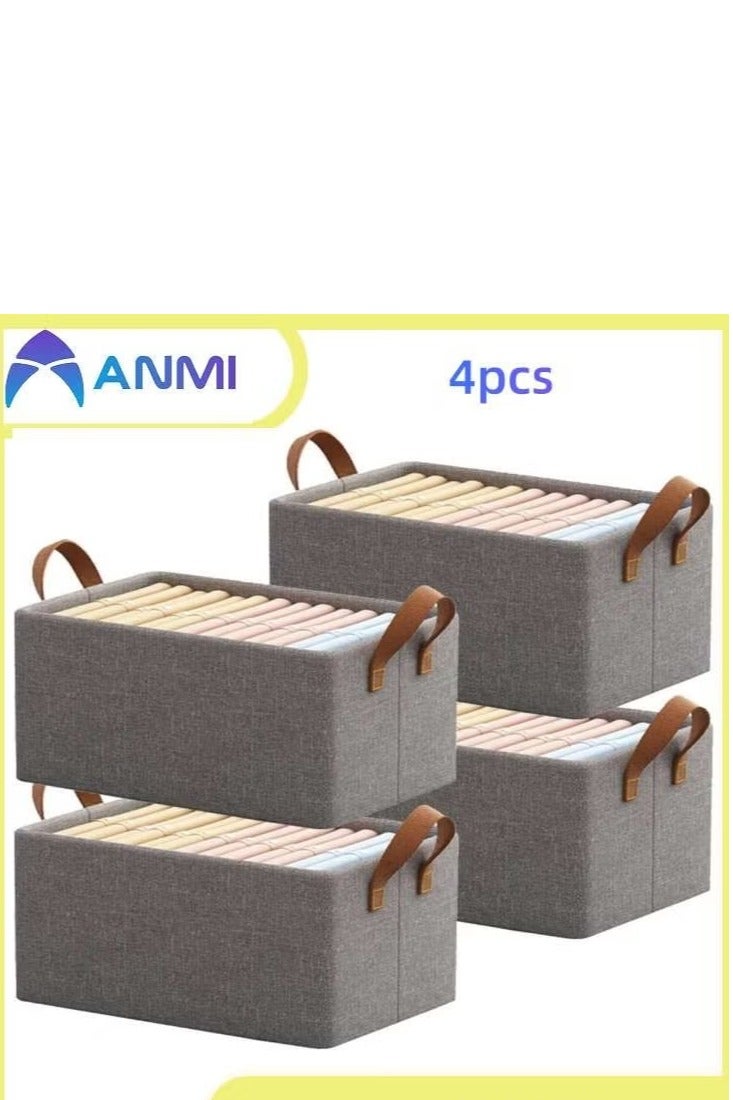 Anmi Anmi Foldable Storage Box, 4 Gray Clothes Drawer Storage Box 